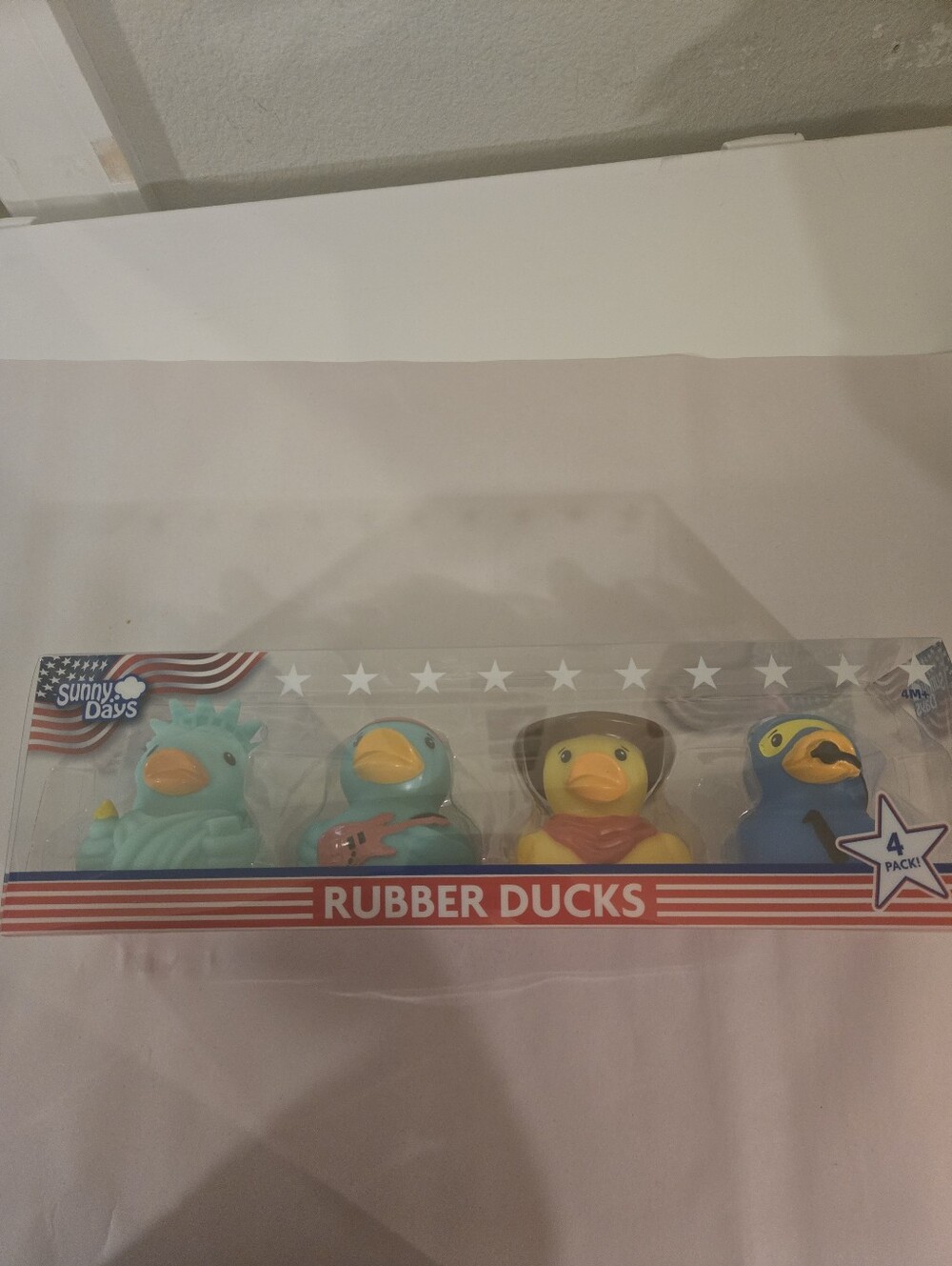 Sunny Days Rubber Ducks - 4 Pack (Aqua, Turquoise, Yellow, Blue) Limited Edition